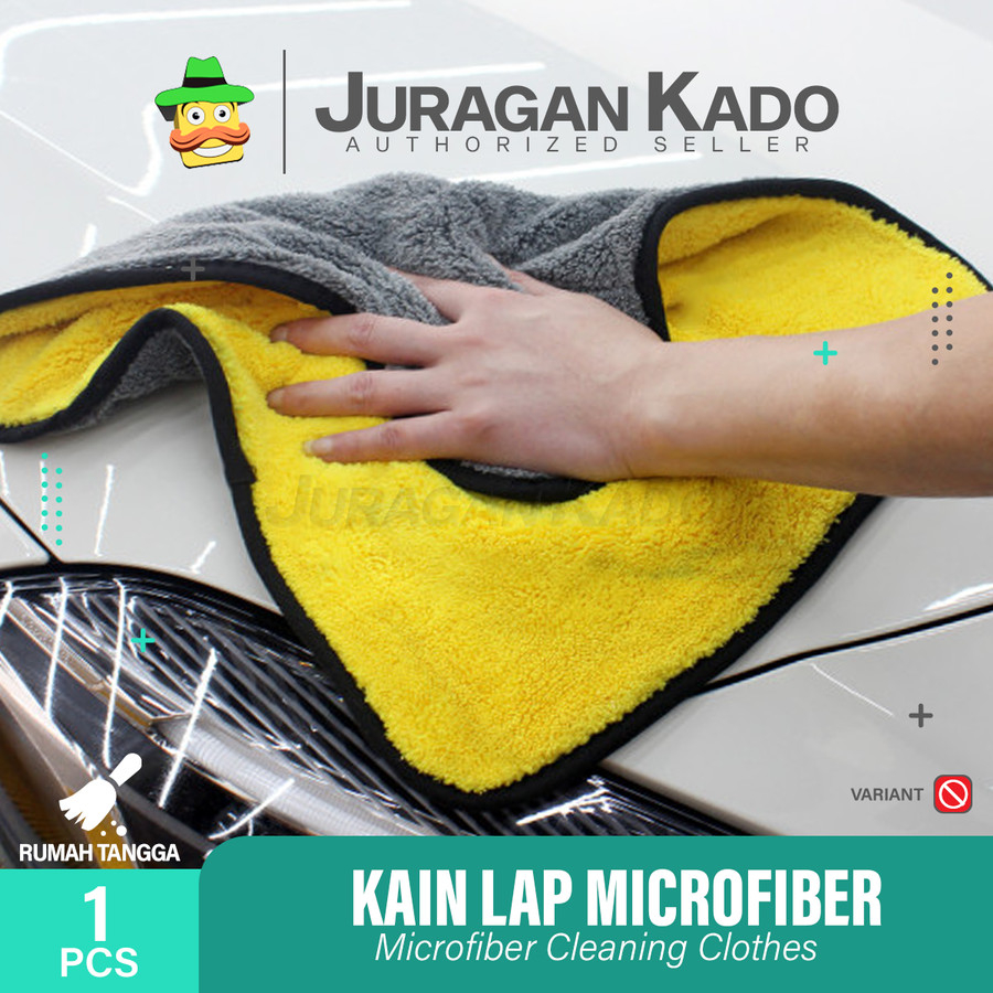 Lap Mobil Microfiber Lembut Tebal Anti Lecet Serbaguna 2warna uk 30x40