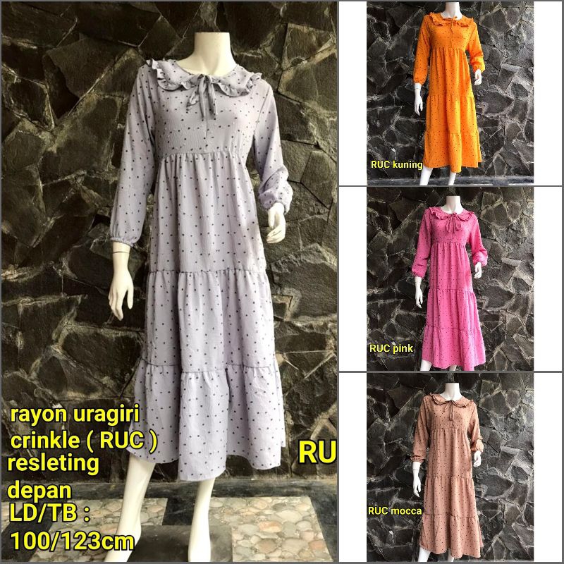 Gamis Midi Rayon Uragiri Crinkle