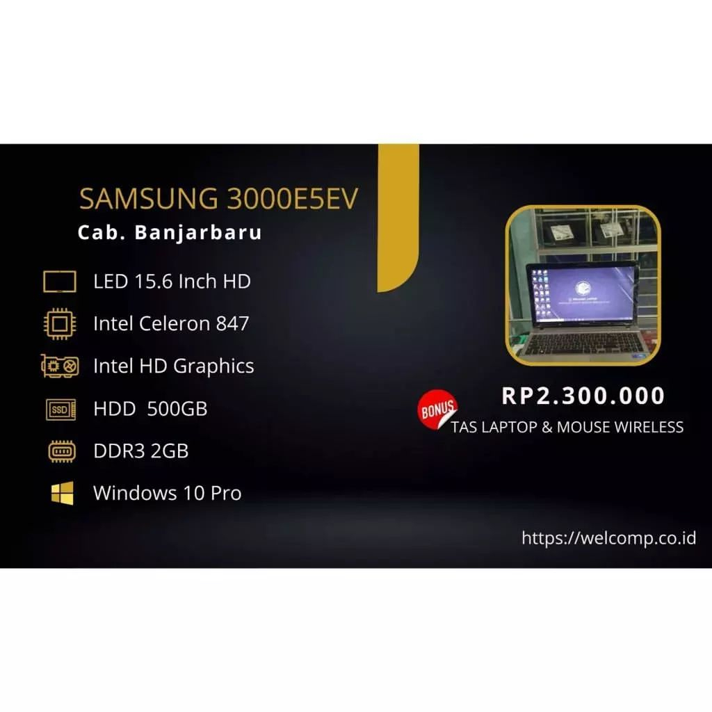 Laptop 2ND SAMSUNG 3000E5EV Second Bergaransi 1 Tahun