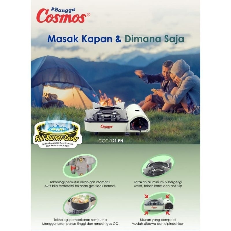 Kompor Gas Portable Cosmos CGC-121 PN 1 Tungku CGC-121PN