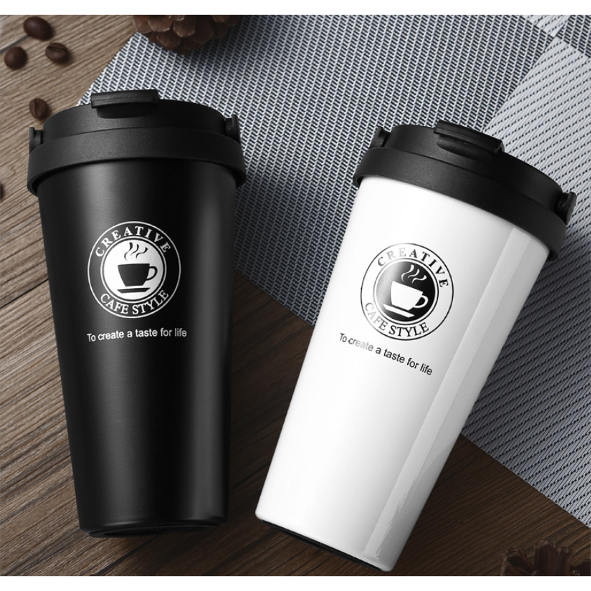 COD TRAVEL MUG TERMOS KOPI BOTOL AIR MINUM/TAHAN PANAS DAN DINGIN 500ML/DAPAT STIKER 3D