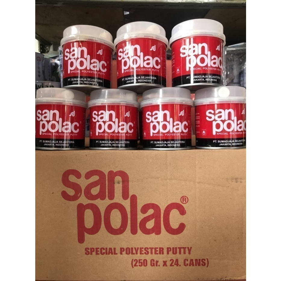 Dempul Plastik Kayu Besi Mobil Motor San Polac Sanpolac 250gr 1/4kg