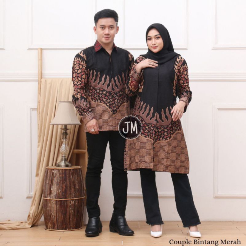 Batik Couple Modern Tunik Batik Wanita Atasan Batik Kerja Kantor Wanita