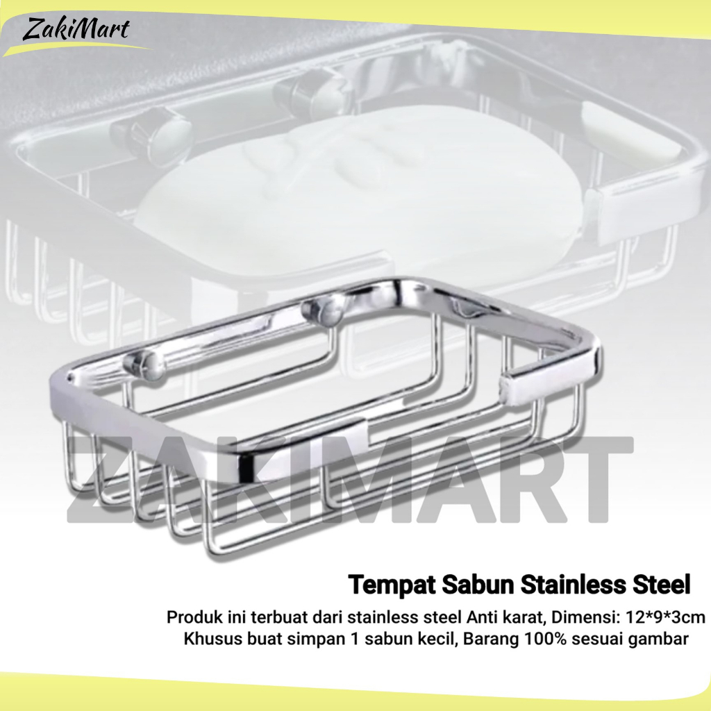 Tempat Sabun Stainless Steel SUS 304 Rak Sabun Kamar Mandi Stainless