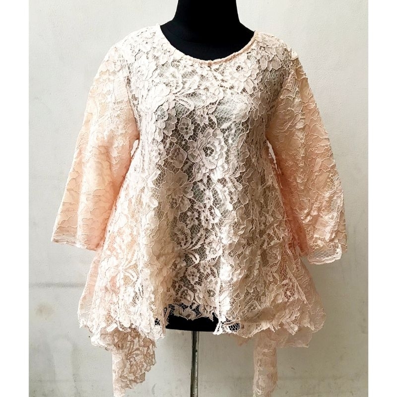 SALE EX BUTIK FULL BROCADE HI LOW TOP WOMAN - BLOUSE ATASAN WANITA BROKAT