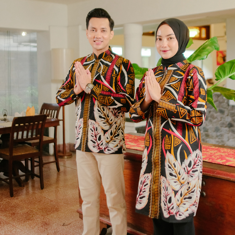 BATIK ARKANZA COUPLE KOKO HANDARU HITAM dan TUNIK HANDARU HITAM