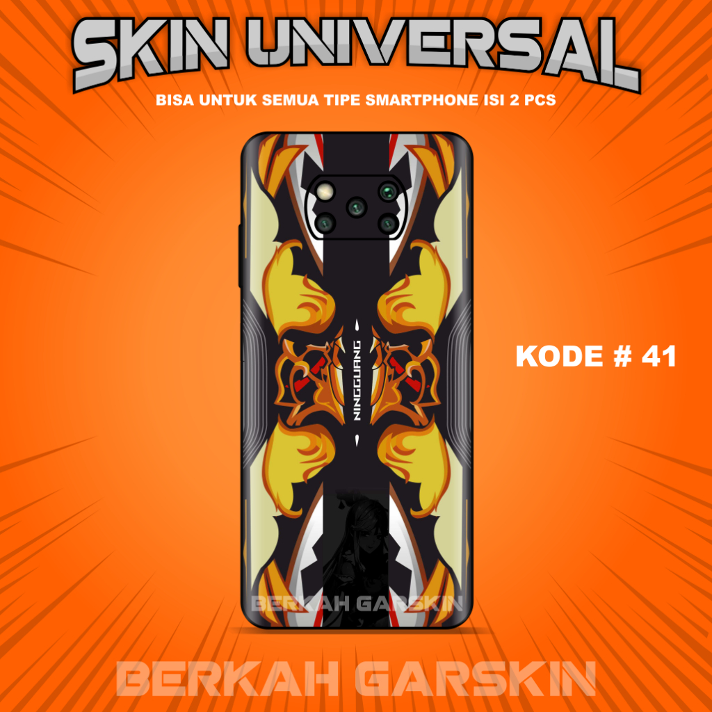 (Isi 2 Pcs) Garskin Stiker Universal Untuk Semua tipe HP Kode # 41 - 45 Bisa Request Gambar ( GENSHI