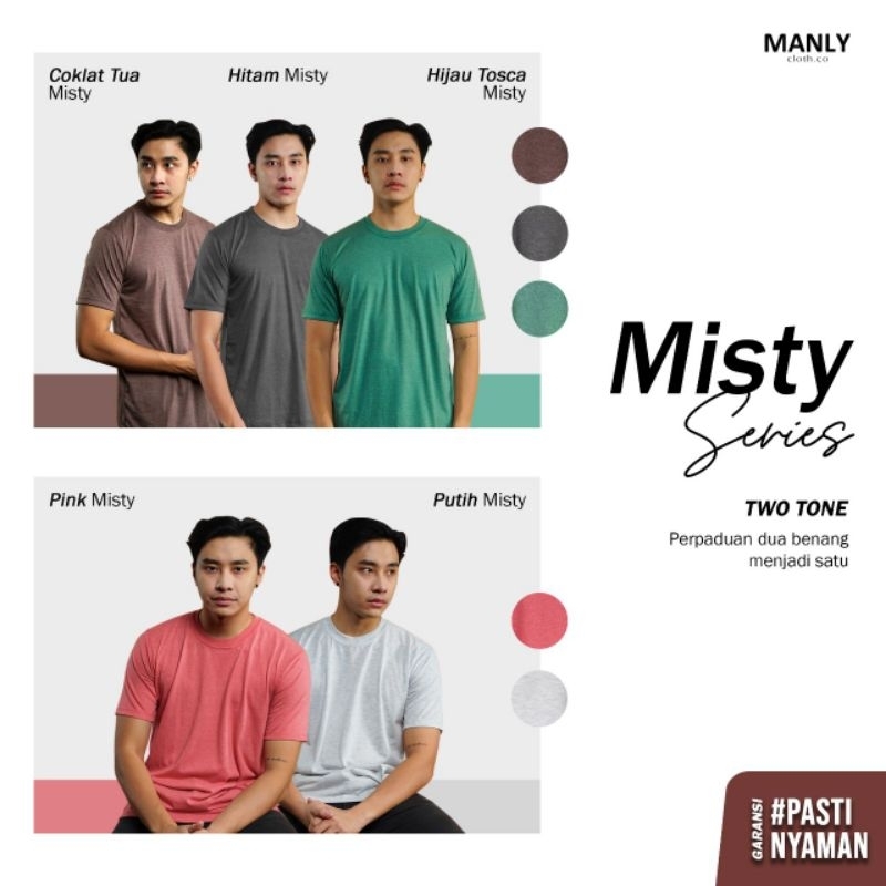 MANLY KAOS MISTY HIJAU BOTOL KAOS POLOS MISTY