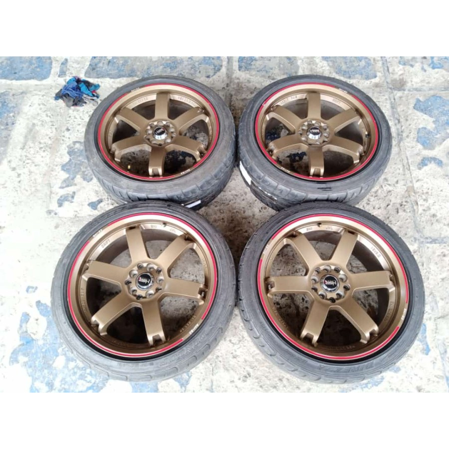 Velg Mobil Racing Bekas RAI-S3 HSR R18 Lebar 8 Baut 5 ET40 BAN 225 40 R18