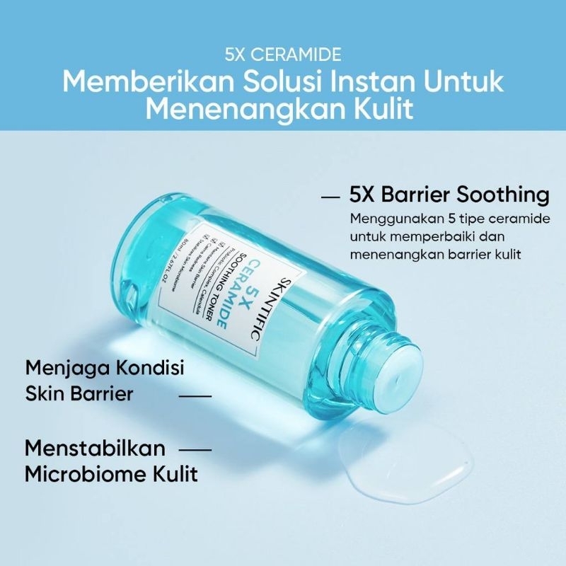 SKINTIFIC 5X Ceramide Soothing Toner 80ml NEW ORI