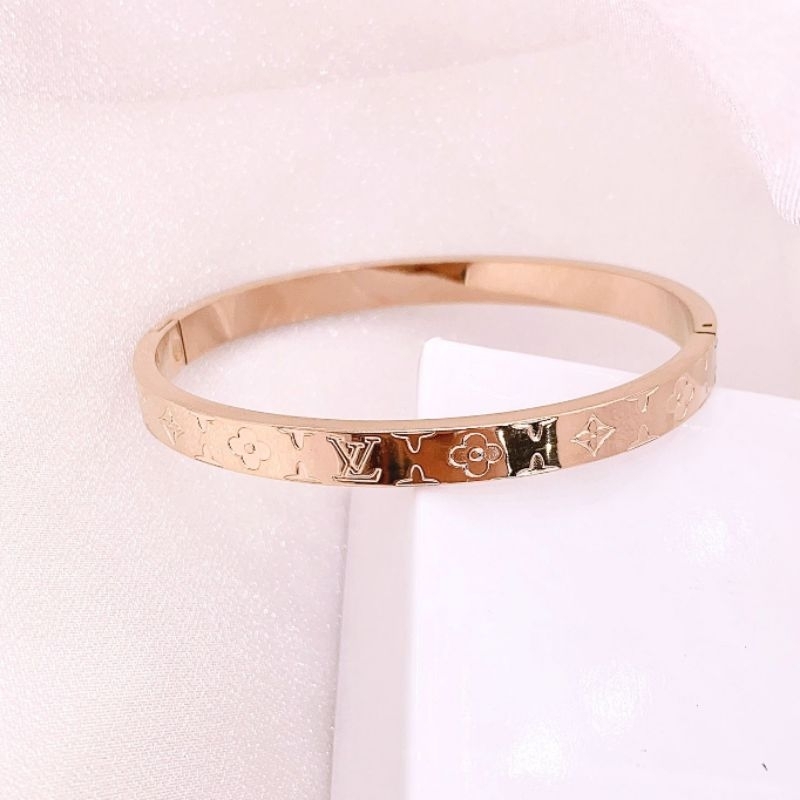 Gelang Titanium Asli elv Rosegold Premium Quality Anti karat anti alergi Bracelet Stainless steel ori GTT-82