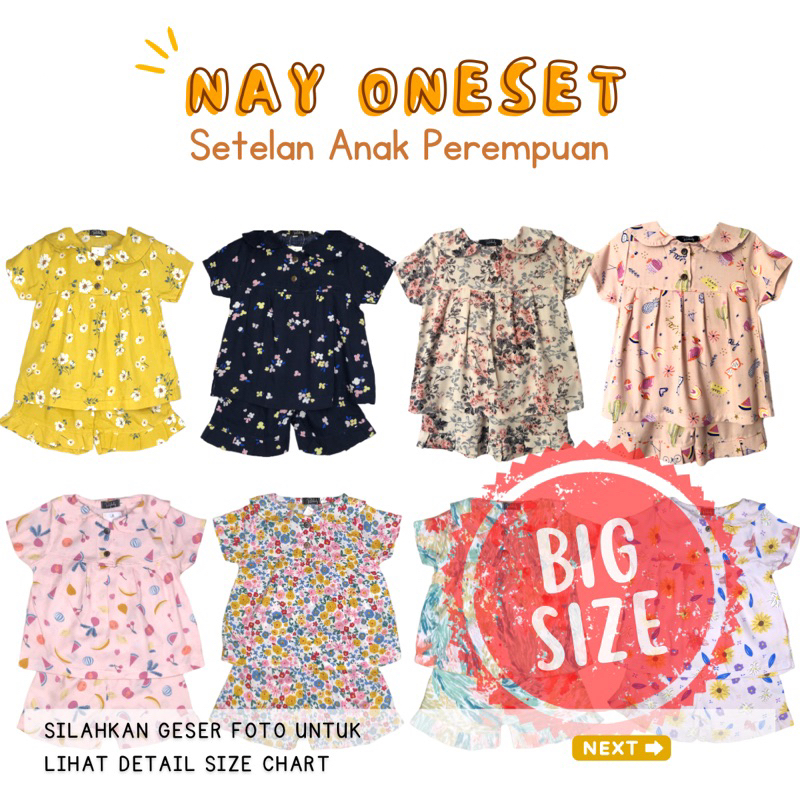 NAY ONESET BIG SIZE - Setelan rayon anak, Setcel Anak Perempuan 8-10 tahun