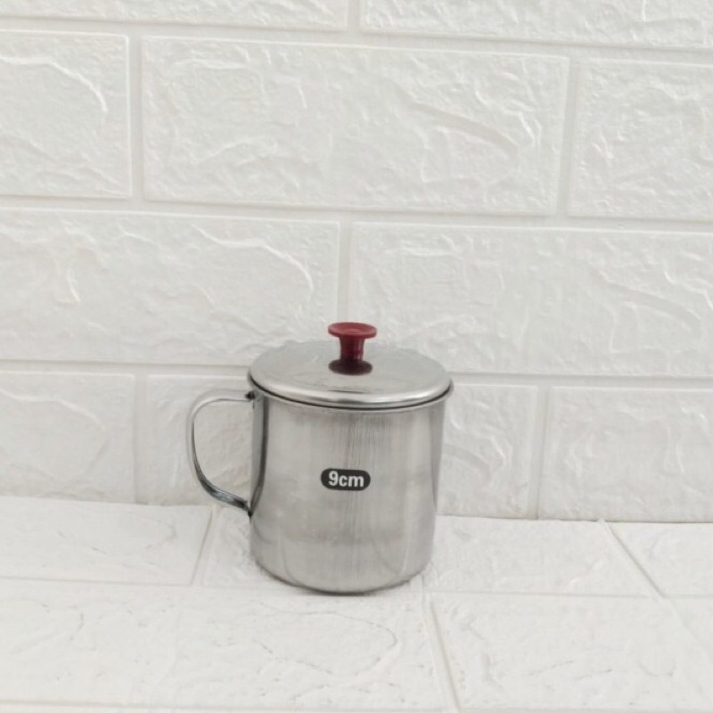 Cangkir/Gelas/Mug Stainless + Tutup Dengan Berbagai varian Ukuran
