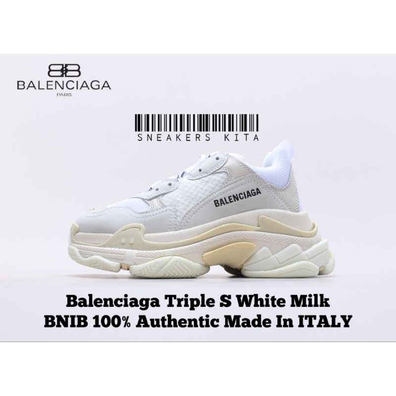 [RARE STOCK] Sepatu Bal3ncaga Triple S White Made In Italy BNIB 100% Authentic