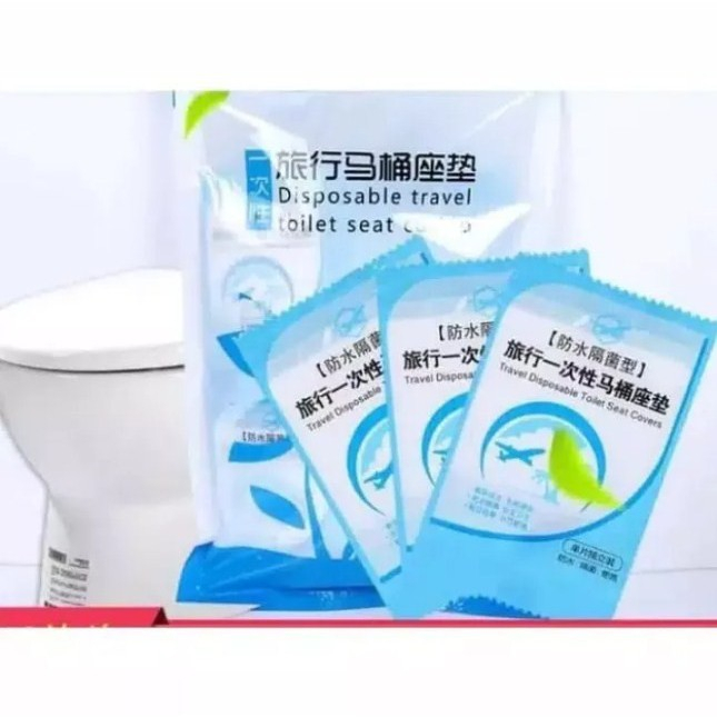 [10 Pcs] Alas Duduk Toilet Closet Seat Cover Tisu Tatakan WC Travel Disposable