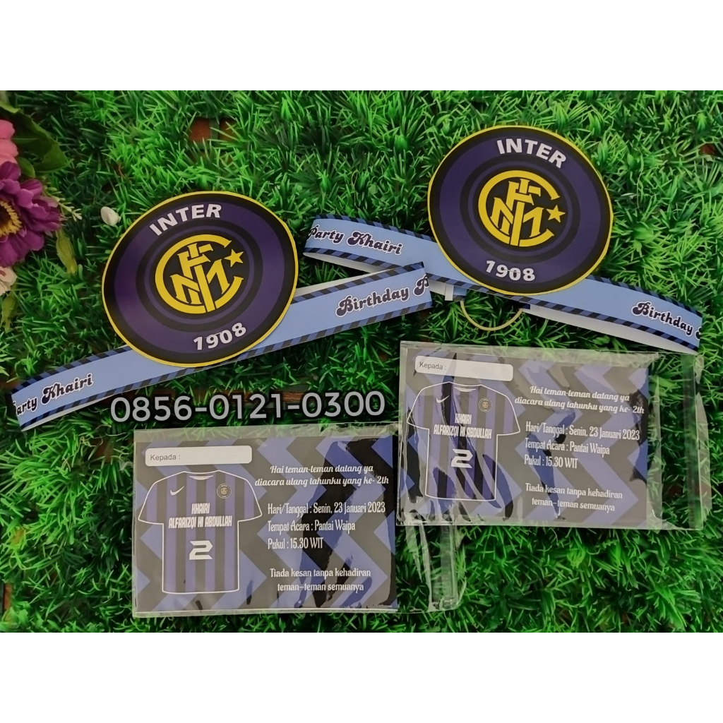 TOPI ULTAH TEMA CLUB BOLA / UNDANGAN ULANG TAHUN TEMA CLUB BOLA