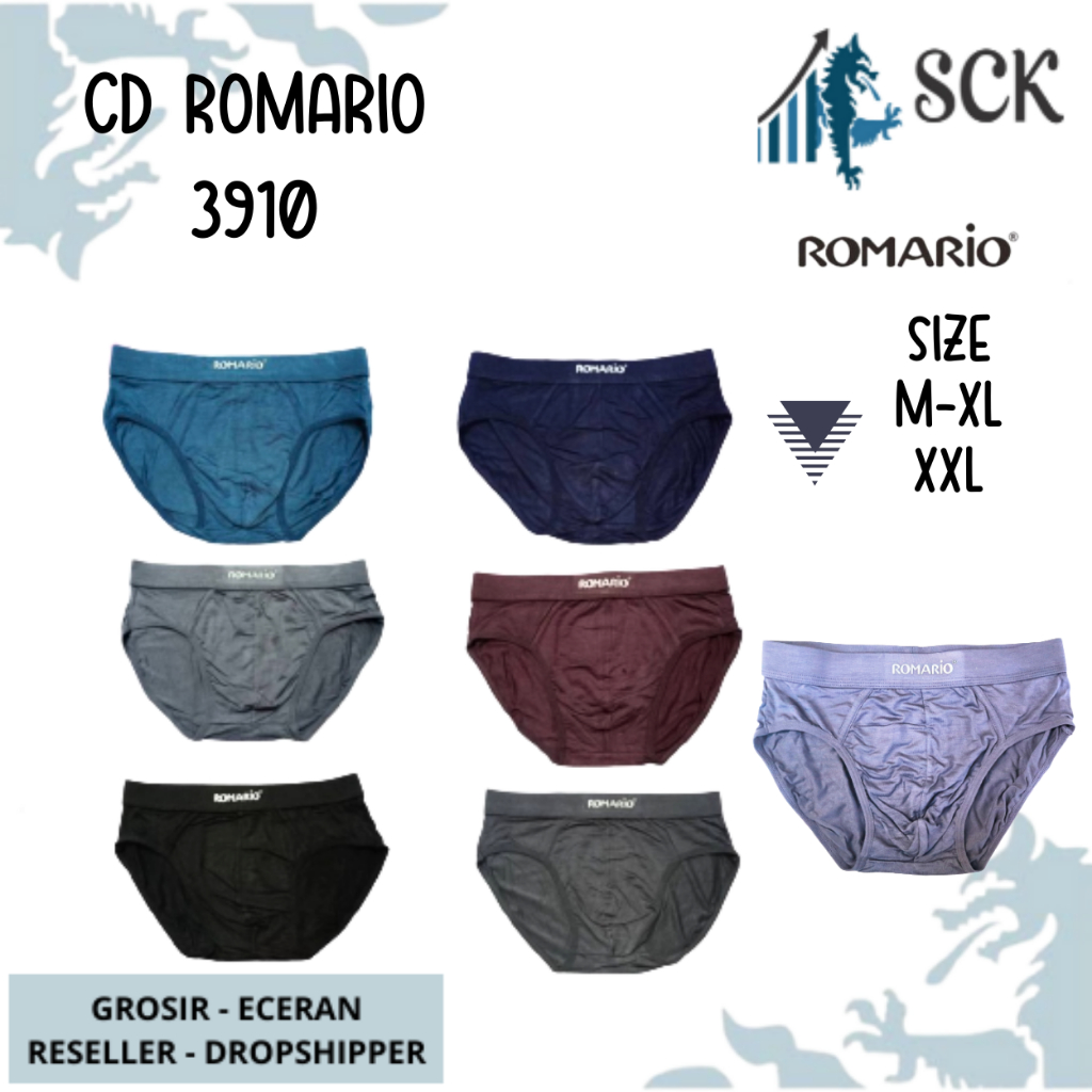 [ISI 3] CD Pria ROMARIO 3910 Model BOXER Bahan Katun Premium / Celana Dalam Pria Boxer model Sporty katun SIZE M L XL - sckmenwear GROSIR