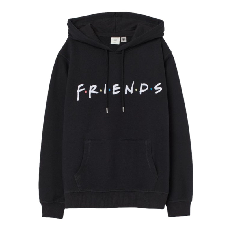 ( 8.8 ) Hoodie Unisex Friends Black Hitam, Flecee Katun Lembut Tebal, Free Papperbag