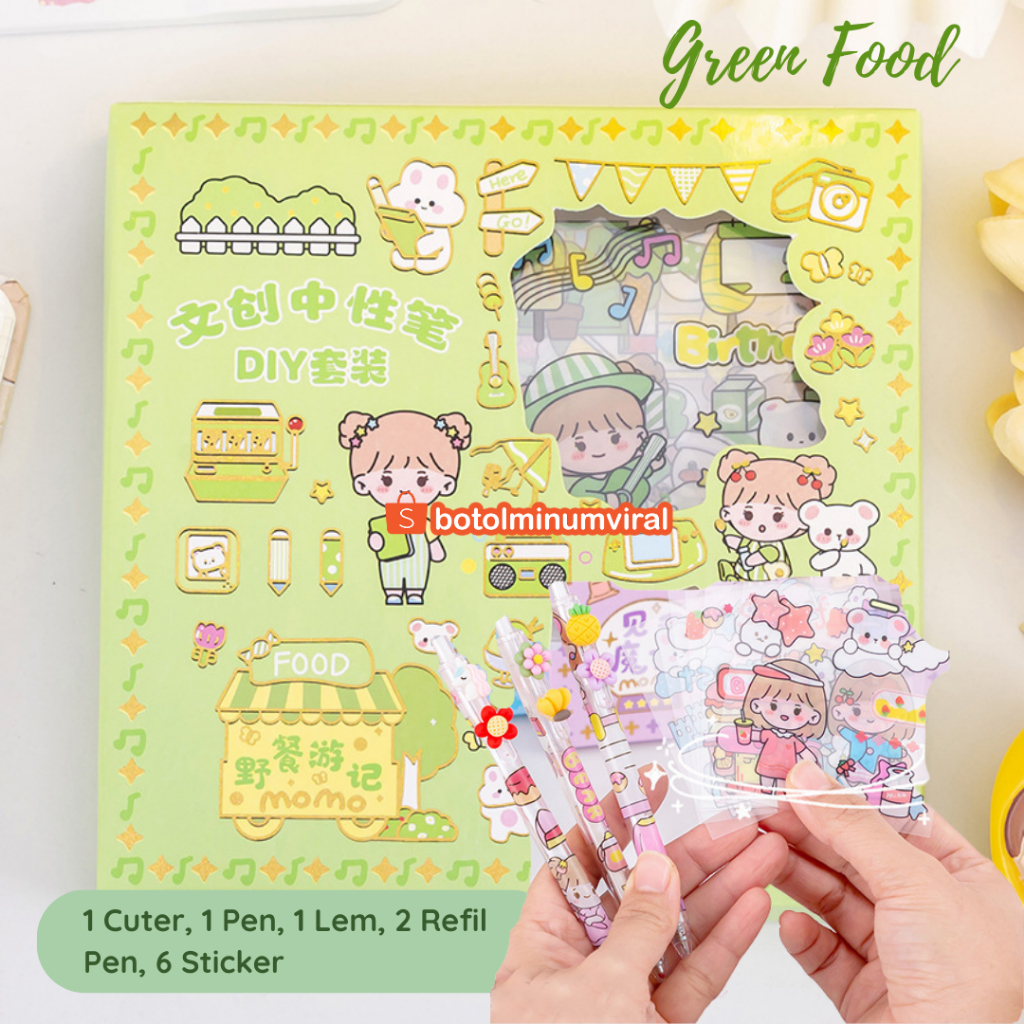 Sticker Momo DIY Pen Bolpen Viral Scrapbook Stiker 2D 3D Korea Hadiah