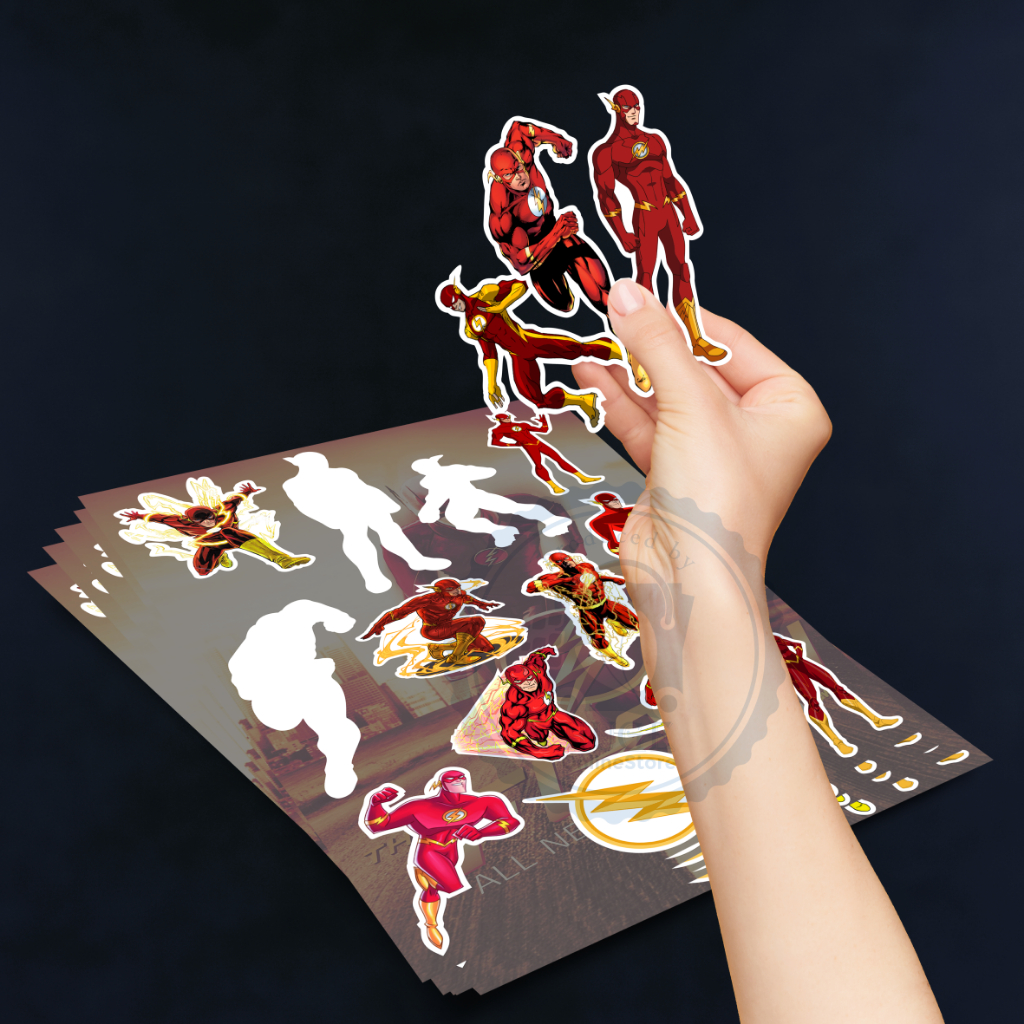 

Sticker THE FLASH - Sticker Print & Cut A4 – 13 Sticker karakter