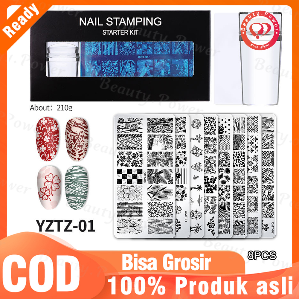 1Set Stamper+Scraper+Plat Buat Gambar Untuk Nail Art / Manicure Diy