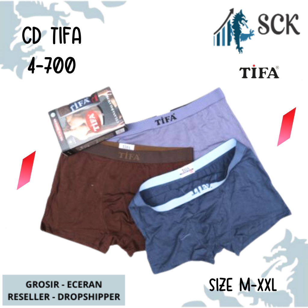 [ISI 3] CD Pria TIFA 4-700 Model BOXER Bahan Katun Premium / Celana Dalam Pria Boxer - TIFA 4-700 Premium -SCKMENWEAR