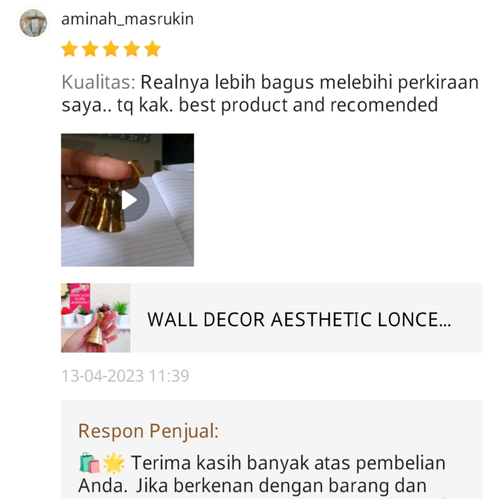 WALL DECOR AESTHETIC LONCENG PINTU RUMAH TOKO RESTORAN SHOP UNIK VINTAGE MURAH CANTIK ANTIK BEL ANGIN BELL KECIL 3CM 3 CM FUNGLING FUNG LING DECO PAJANGAN DEKORASI HIASAN DINDING SELAMAT DATANG WELCOME TANPA KABEL WIRELESS WATERPROOF WALLDECOR ESTETIS