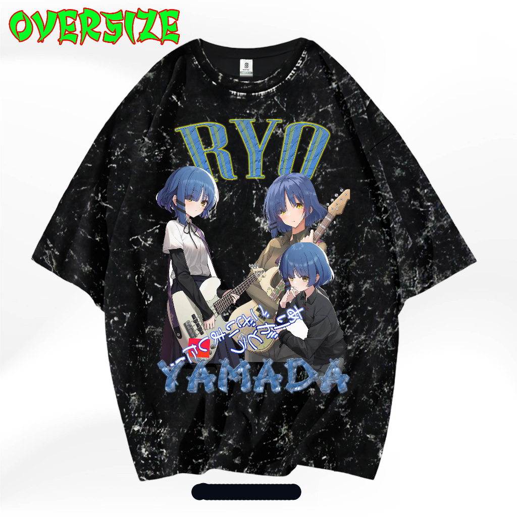 WIBU PROJECT KAOS ANIME RYO YAMADA KAOS OVERSIZE WASHED STONES T-SHIRT