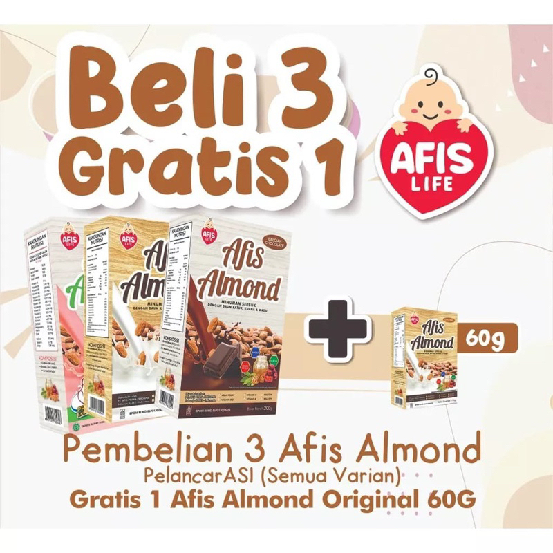 Afis Susu Almond Asi booster Pelancar asi Afis Almond milk booster