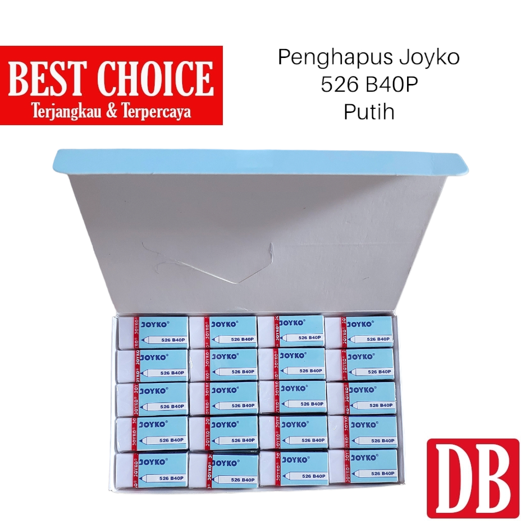 

HJK (40pcs) Penghapus / Eraser Joyko Kecil 526 B40BL (Hitam) / B40P (Putih) / B40CO (Warna) 40pcs