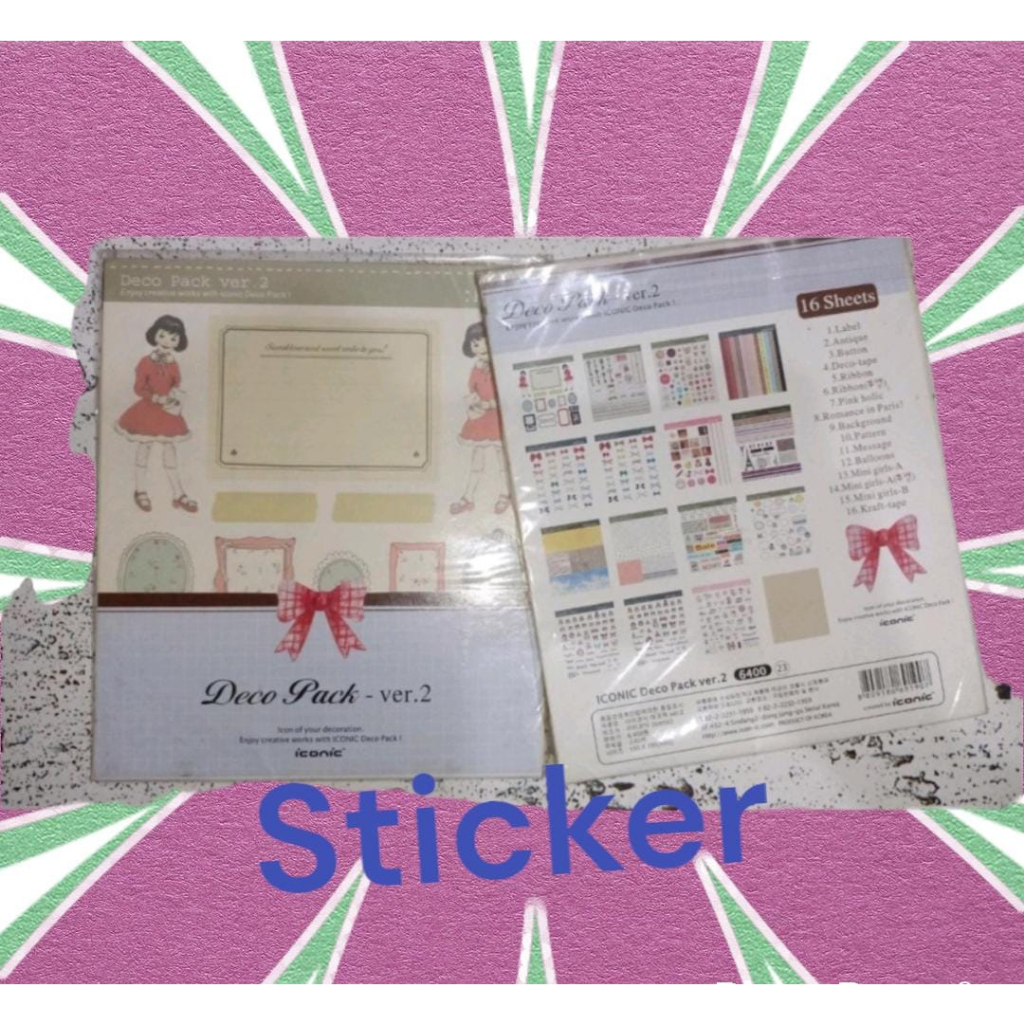 

sticker tema deco pack jual perpack isi 9 lembar untuk journaling dekorasi dll