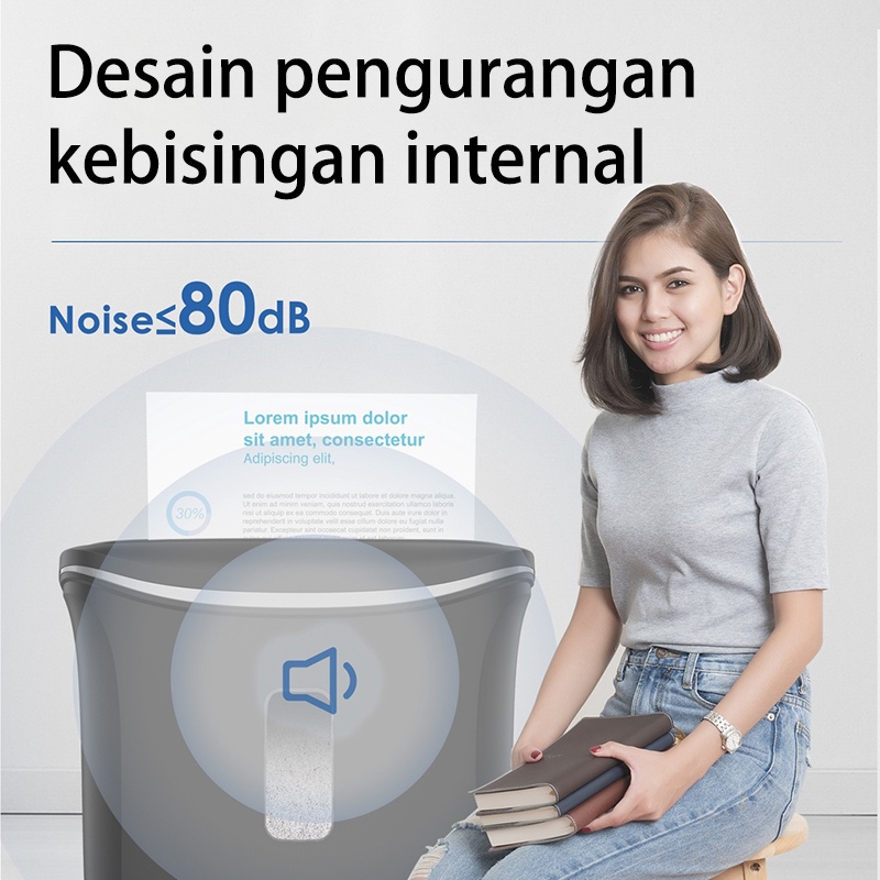 Deli Penghancur Kertas E9945 12L Staples Kartu Kredit Otomatis Kapasitas 6 Lembar Mesin Penghancur Kertas Paper Shredder