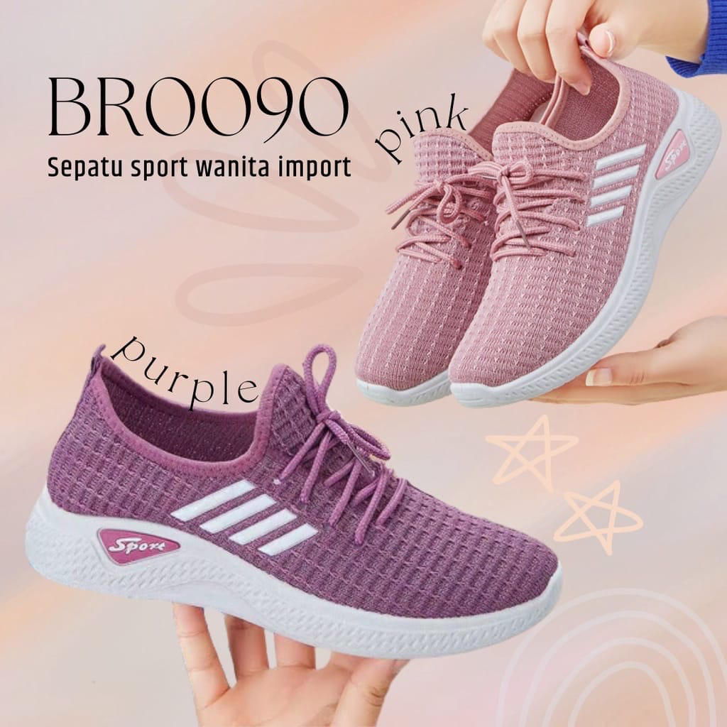 GROSIRTAS LV0090 Sepatu Sneakers Wanita Import Sepatu Sport Wanita Rajut Sepatu Fashion Wanita Korea Motif Garis