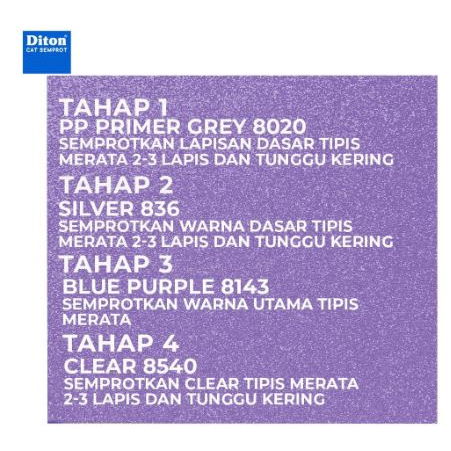 Pilox Diton Blue Purple 8143 300ml Warna Biru Ungu Metalik Metallic Sepeda Motor Mobil