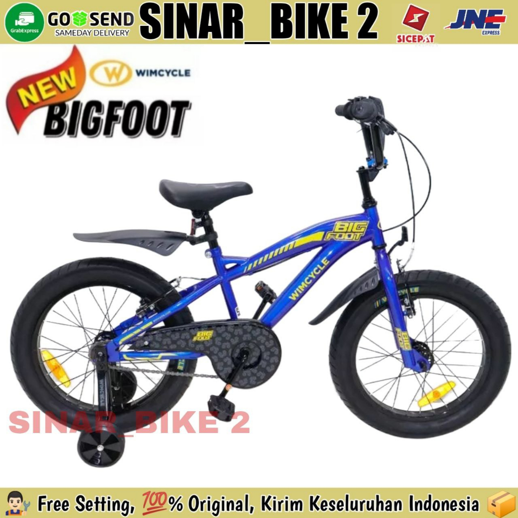 Sepeda Anak BMX WIMCYCLE BIGFOOT NEW 18 Inch Ban Jumbo 3.0 Usia 6-8 Th