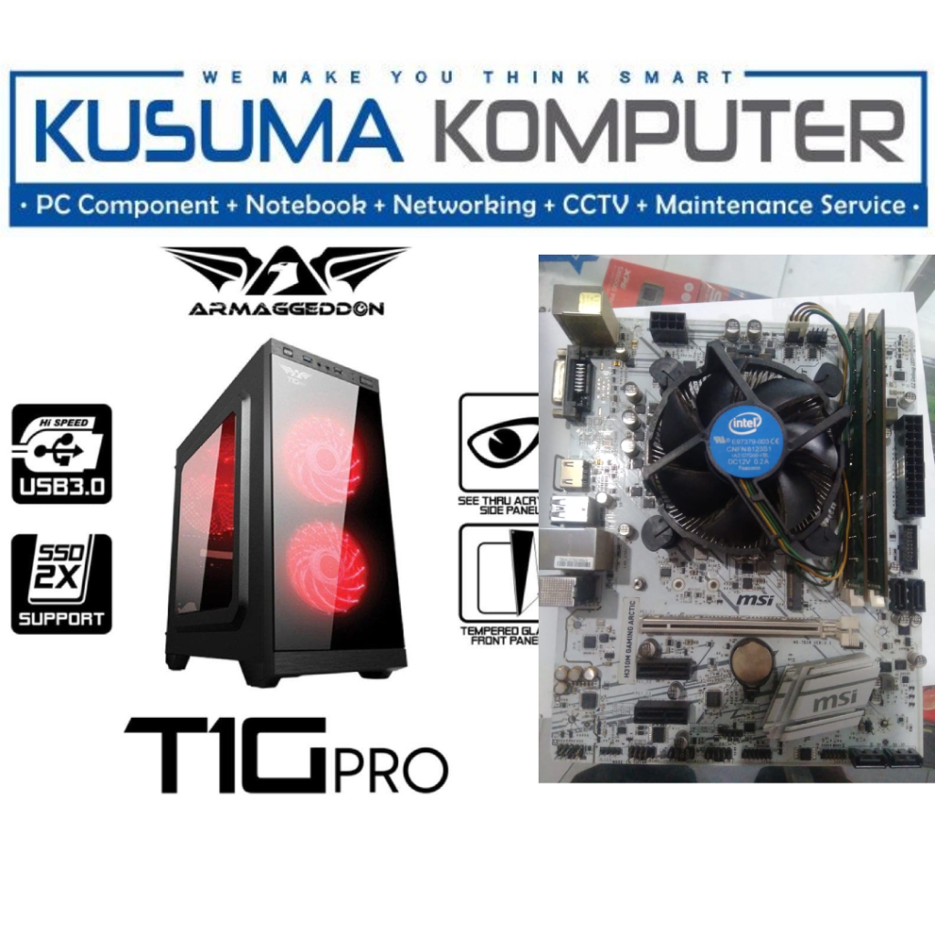 Komputer PC Rakitan Gaming i3 8100 + rx 550 4gb + 8GB RAM + 120GB SSD