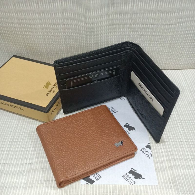 NEW !! Dompet pria Braun buffel logo kulit sapi asli