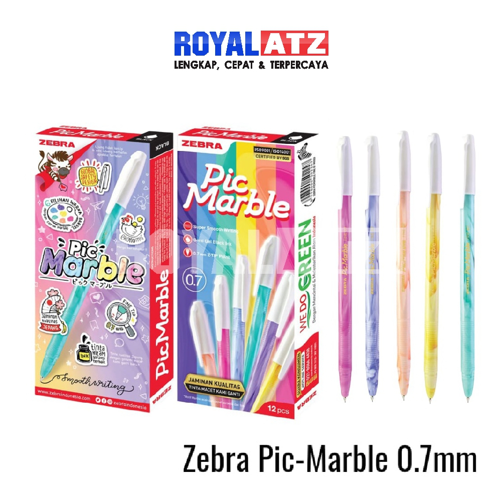 Pen / Bolpoin / Pulpen Zebra Pic Marble 0.7mm