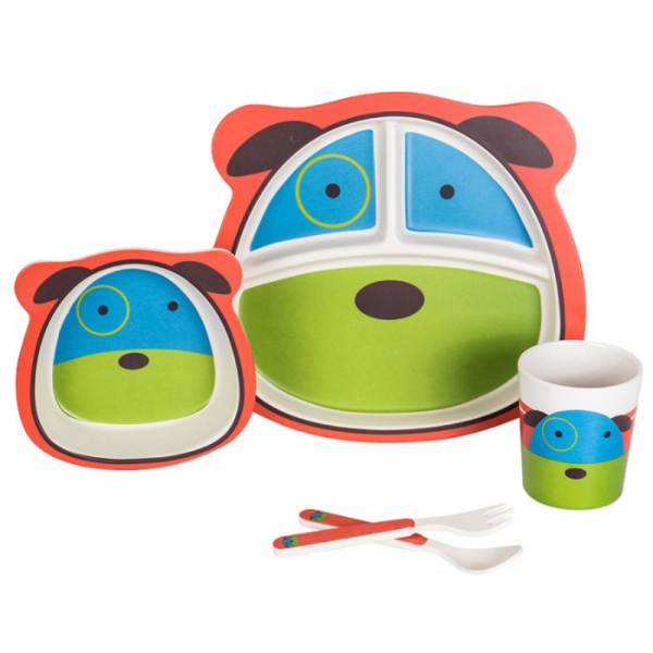 

Jual Bamboo kids set Piring mangkok bambu anak peralatan makan anak muka - Doggy Diskon