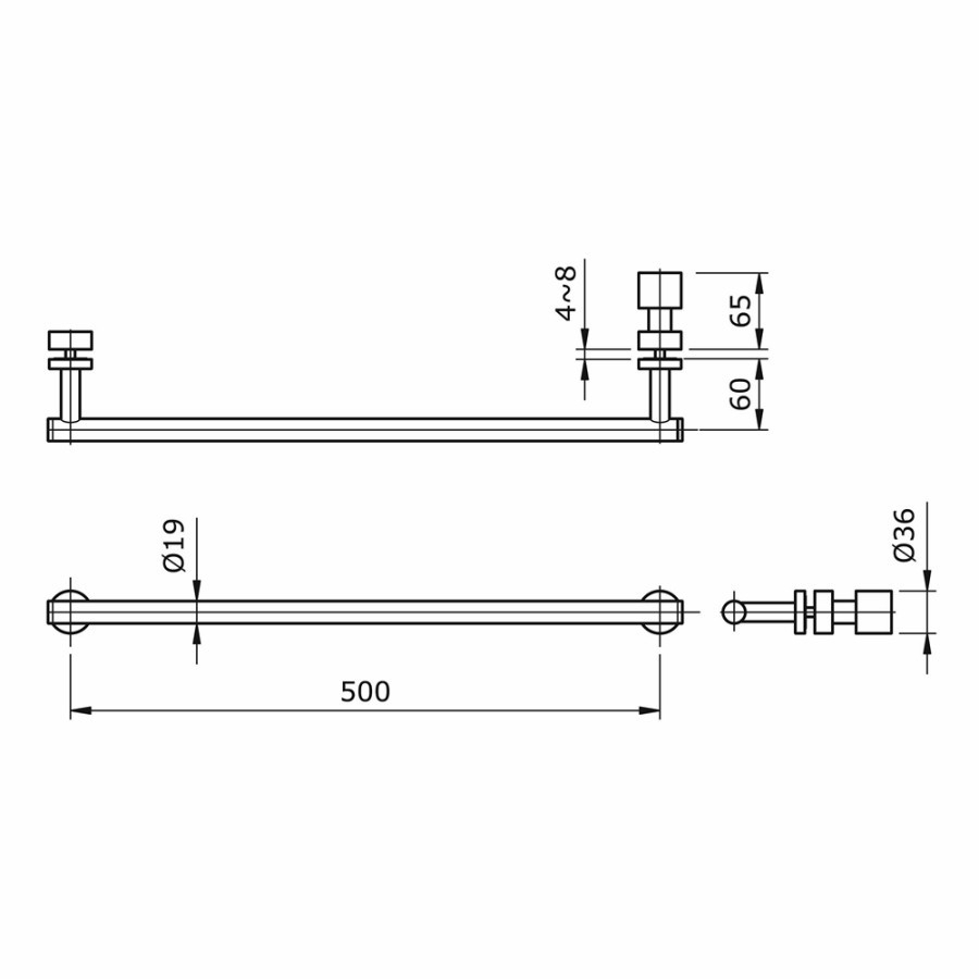 Handle Pintu Kaca Toto TX 10 AES / Pegangan Pintu Kaca Toto TX10AES