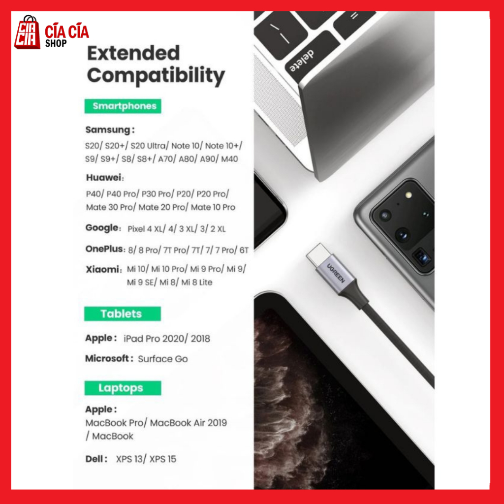 UGREEN Converter Audio Type C To Aux Jack 3.5mm Adapter Audio USB C DAC 80154