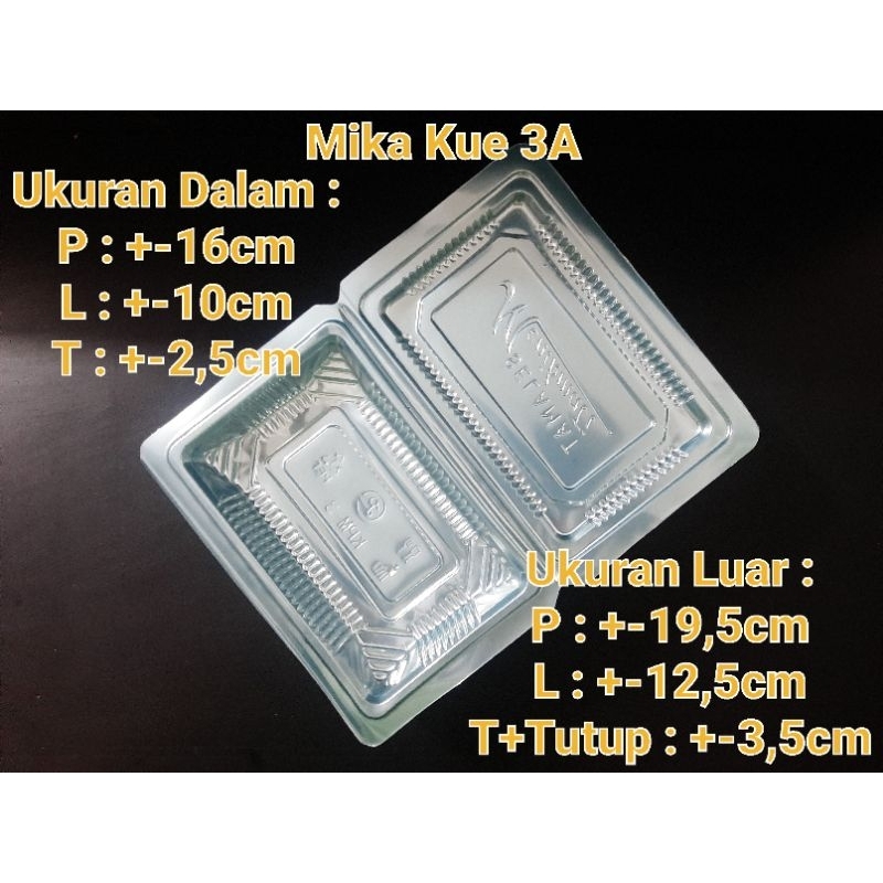 Mika kue 3A isi 100pcs / Mika kue ukuran 3A / Mika box ukuran 3A