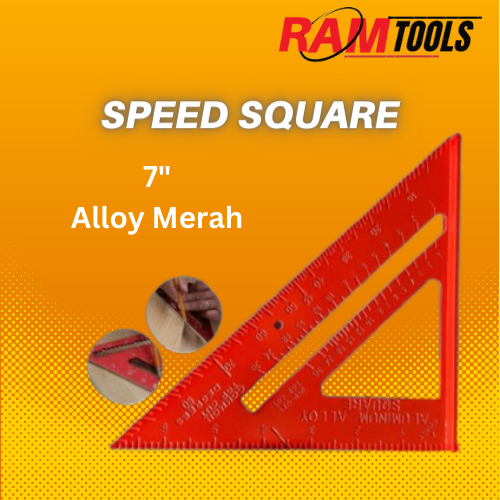 

Penggaris Segitiga Speed Square 7 inch Alumunium WoodWorking Merah