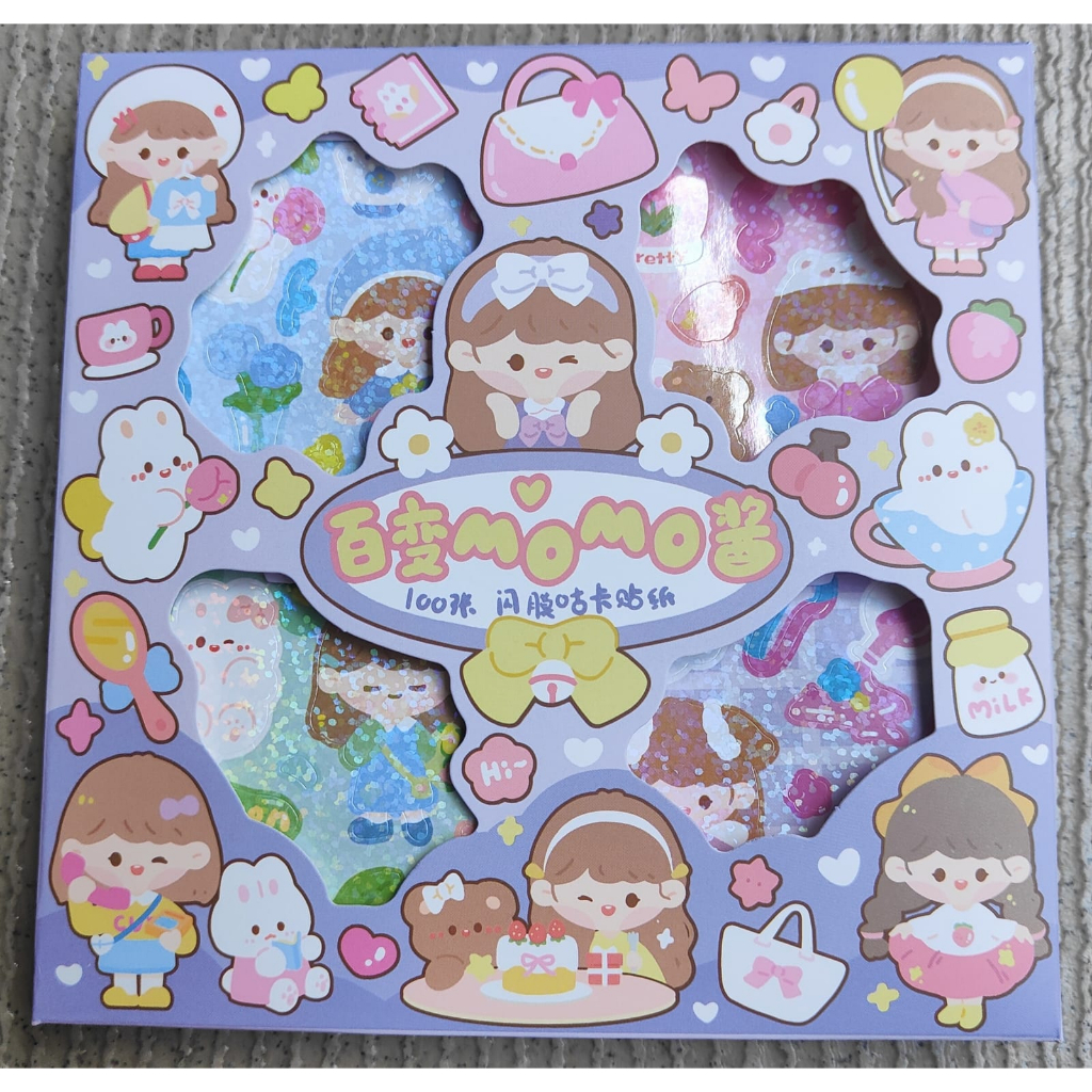 Sticker Waterproof Sticker Momo Stiker Momo Isi 100 Pcs Sticker Deco Aesthetic /Scrapbook Momo Girl/Stiker tempel