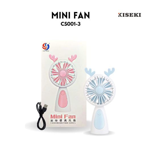 Kiseki Mini Fan Cs-001 Kipas Angin Mini Model Karakter Rechargeable