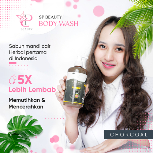 Sp Beauty Body Wash sabun cair herbal 500ml  Extra vitamin C. A &amp; Collagen. - Sabun mandi cair 500ml pemutih badan sabun cair pemutih .sabun cair herbal - strawberry