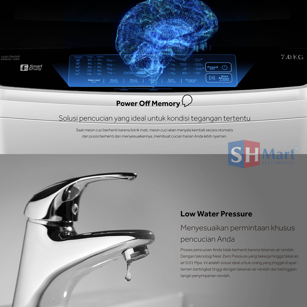 MESIN CUCI AQUA 1 TABUNG 8 KG / 9 KG AQW-810DD / AQW-910DD BATIK CARE GARANSI RESMI