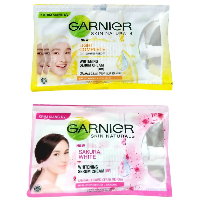 GARNIER Light Complete Whitespeed Vitamin C - Sakura White Hyaluron 30X Booster Serum | Facial Foam |  Krim Siang