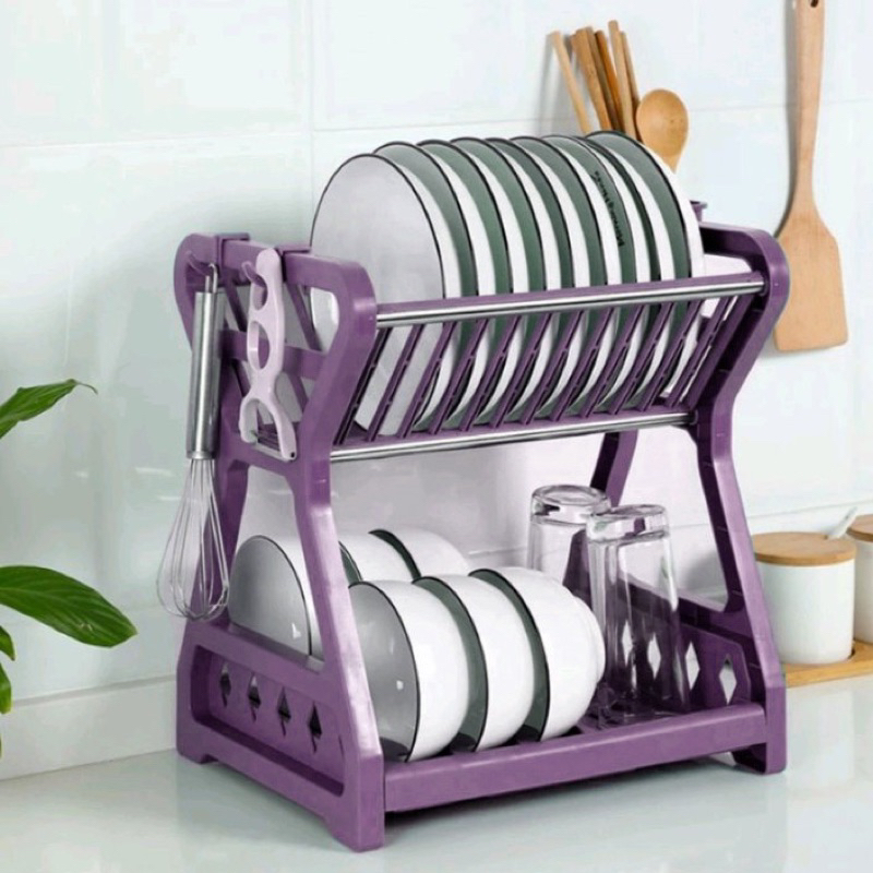 RAK PIRING PLASTIK MINI 2 susun / RAK PIRING PLASTIK