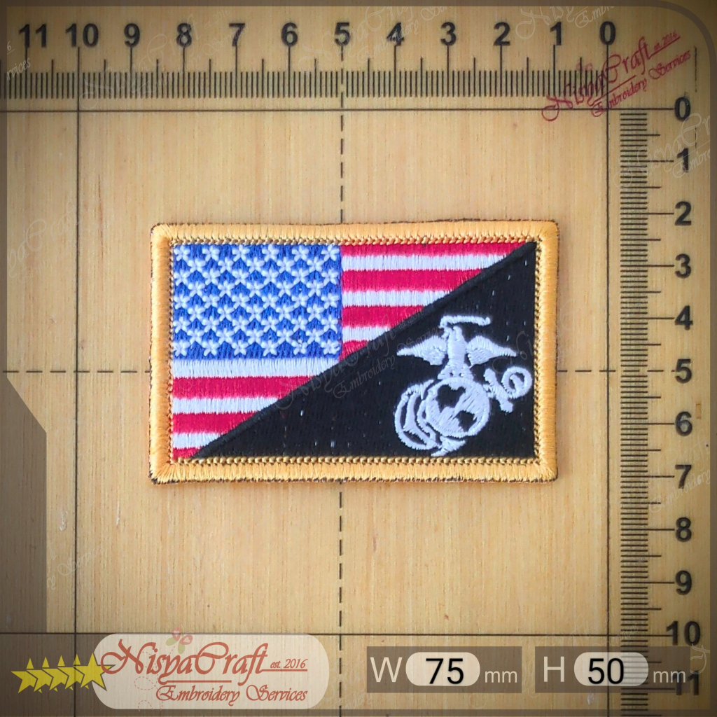 NCEP0108-0481- US Marine Flag | Morale | Patch Bordir